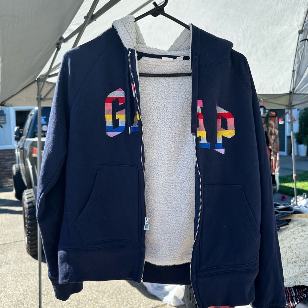 GAP Navy Sherpa-Lined Jacket